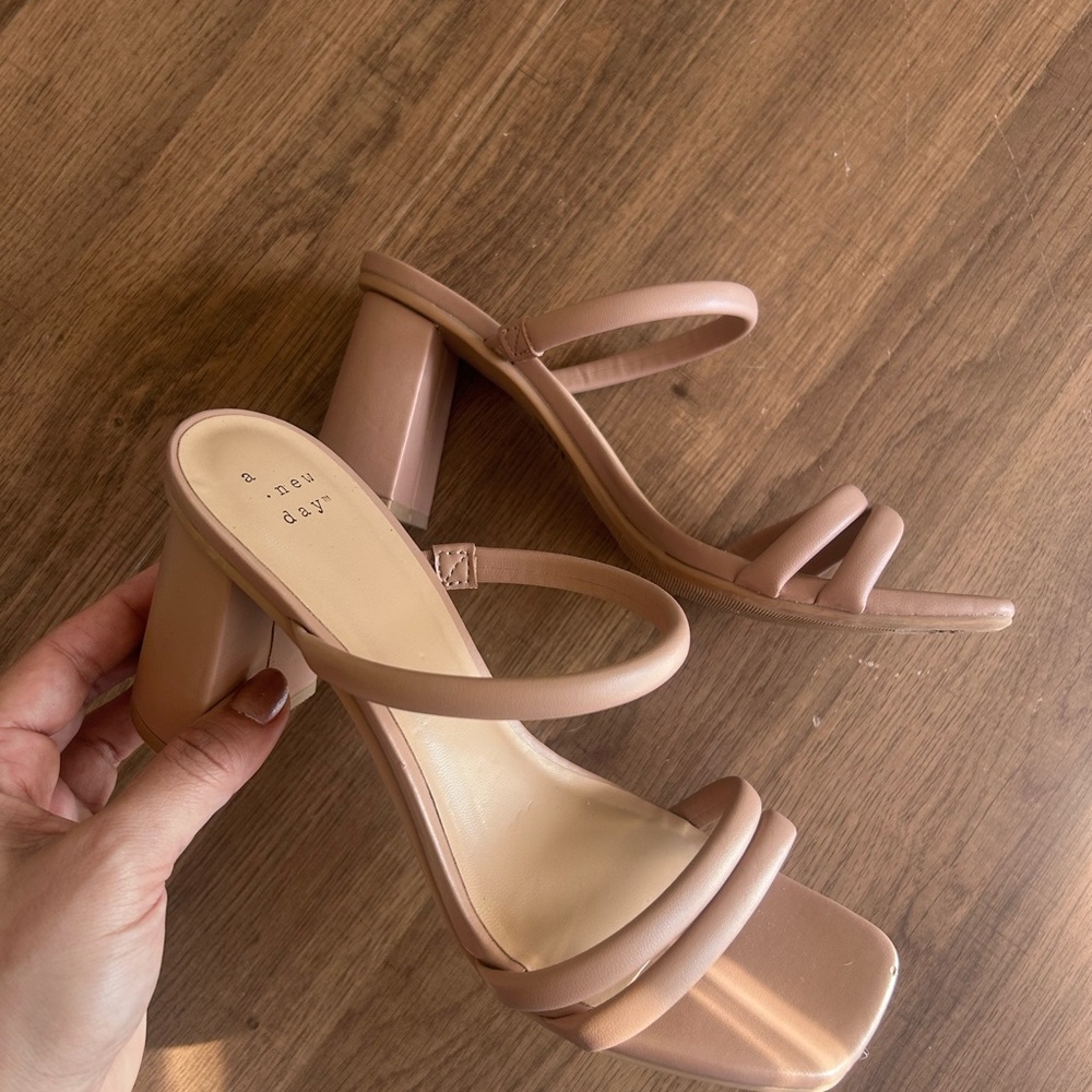 A New Day Women's Nude Strappy Heels